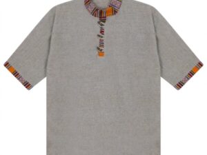 Unisex Long Sleeve Natural Cotton Shirt - Grey